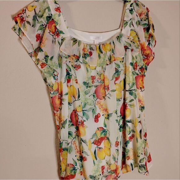 LC By Lauren Conrad Short Sleeve Blouse - Picture 1 of 6